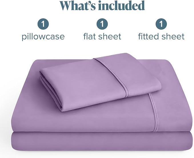 Bare Home Twin XL Sheet Set - 1800 Ultra-Soft (Twin XL, Lavender) | Deep Pockets 6 to 15 Inches, Breathable, Hypoallergenic, Hotel Luxury, Easy Fit, Soft, All-Season