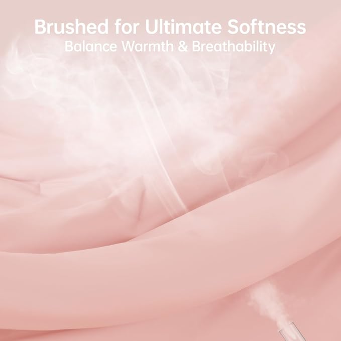 Full Comforter Sets, All Season Ultra Soft Down Alternative Bedding - 3 Piece Lightweight Bed Set Includes 1 Comforter (82"x86") and 2 Pillow Shams (20"x26"), Blush