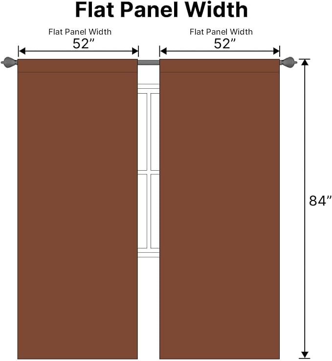 H.VERSAILTEX Blackout Curtains Thermal Insulated Window Treatment Panels Room Darkening Blackout Drapes for Living Room Back Tab/Rod Pocket Bedroom Draperies (2 Panels, Washed Spice, 52 x 84 Inch)