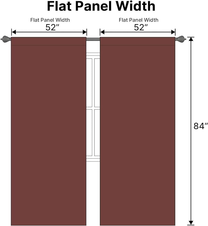 H.VERSAILTEX Blackout Curtains Thermal Insulated Window Treatment Panels Room Darkening Blackout Drapes for Living Room Back Tab/Rod Pocket Bedroom Draperies (2 Panels, Rust, 52 x 84 Inch)