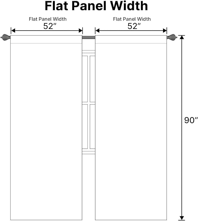 H.VERSAILTEX Back Tab White Curtains 90 Inch Long for Living Room, Rod Pocket Room Darkening Thermal Insulated Light Blocking Drapes, 52 x 90 Inch, 2 Panels