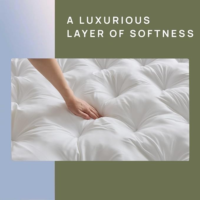 SHOUREN 5 Inch Memory Foam Mattress Topper Twin for Back Pain Relief | Extra Thick Gel Memory Foam Topper with Pressure Relief, Body Contouring Support, 4-Way Straps and Long-Lasting Comfort