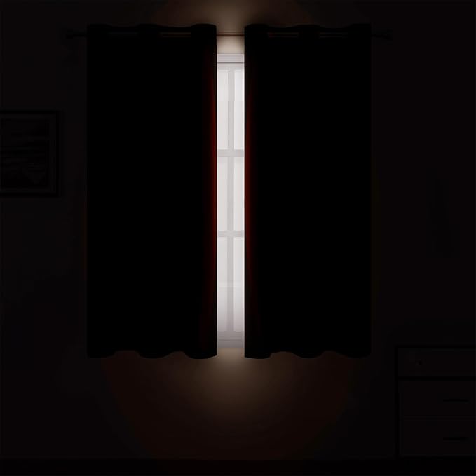 Chocolate Brown Blackout Curtains 34 x 54 Inch Length/Set of 2 Curtain Panels/Thermal Insulated Room Darkening Blackout Curtains for Bedroom