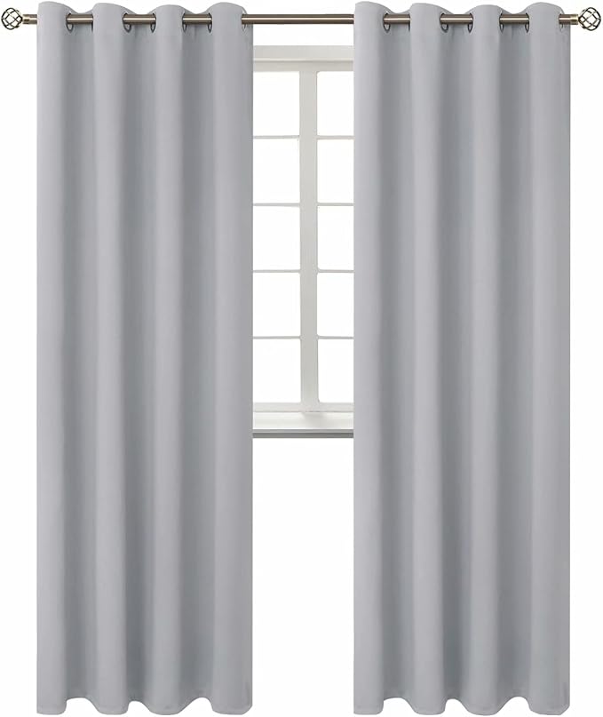 BGment Light Grey Room Darkening Curtains 95 Inch for Living Room 2 Panels | Grommet Top, Extra Long, Light-Blocking, Sunblock, Thermal Insulated, Window Drapes for Bedroom, 52x95 Inch