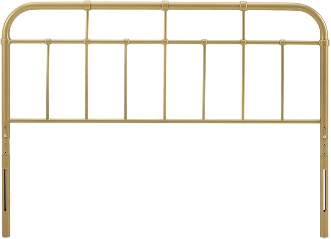Modway Alessia Modern Farmhouse Metal Queen Headboard in Gold