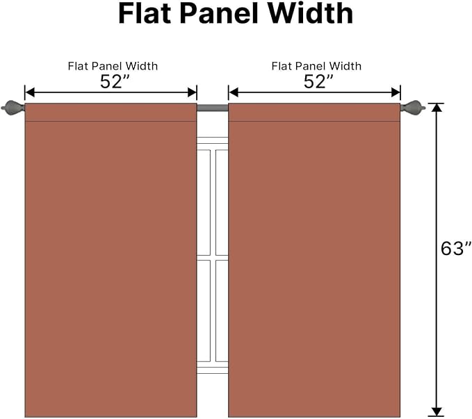 H.VERSAILTEX Blackout Curtains Thermal Insulated Window Treatment Panels Room Darkening Blackout Drapes for Living Room Back Tab/Rod Pocket Bedroom Draperies, 52 x 63 Inch, Orange, 2 Panels