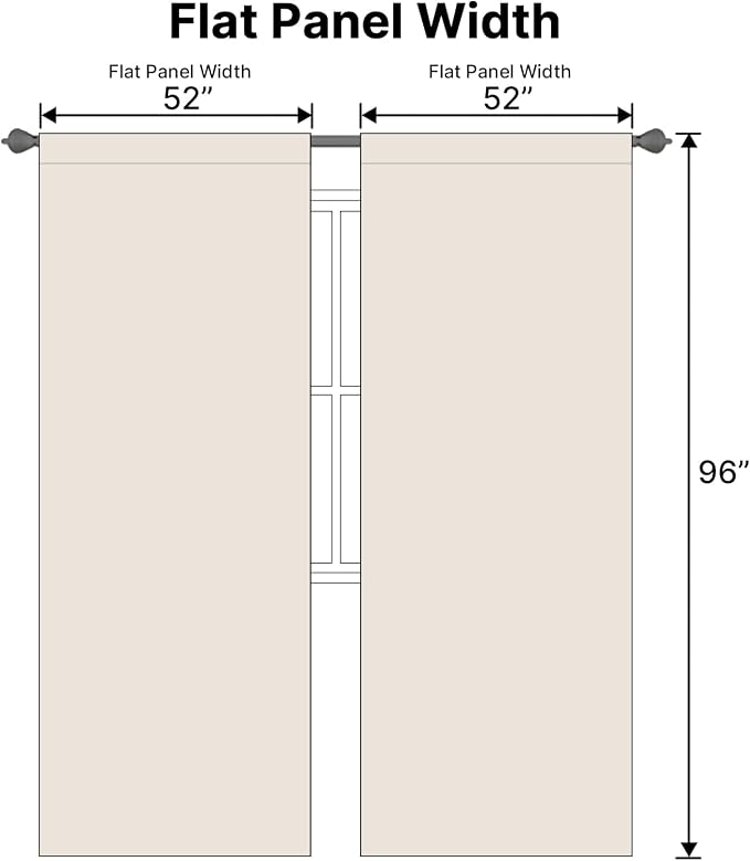 H.VERSAILTEX Blackout Curtains Thermal Insulated Window Treatment Panels Room Darkening Blackout Drapes for Living Room Back Tab/Rod Pocket Bedroom Draperies (2 Panels, Natural, 52 x 96 Inch)