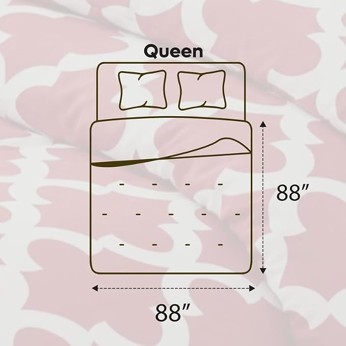 Utopia Bedding 3 Pc Queen Comforter Set, Printed Comforter, Red | Comforter Set Includes Comforter (88x88) Inches, 2 Shams (20x26) Inches. Soft Microfiber Down Alternative, Machine Washable.