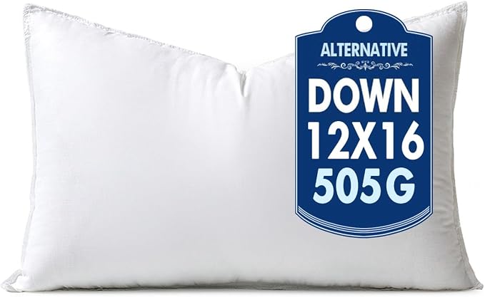 MIULEE 12x16 Inch Synthetic Down Alternative Pillow Insert | Decorative Throw Pillow 12 x 16 Inch Body Bed Sleeping Ultra Soft Fluffy Form for Sofa Couch Bed