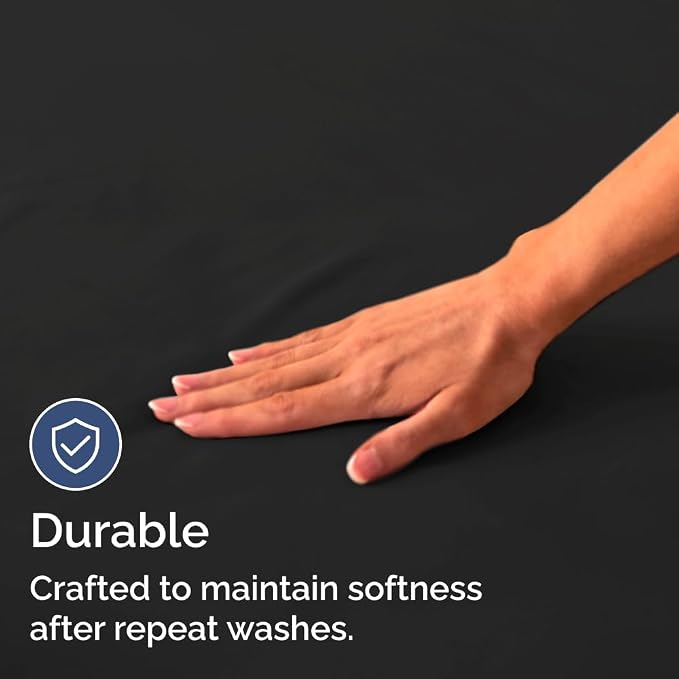 Bulk Case Pack of 20 Flat Sheets - King Size Flat Sheets - Black | Wholesale Bulk Flat Sheets for Hotels, Spas & Airbnbs, Soft, Cooling & Breathable, Wrinkle Free, Fade & Shrink Resistant