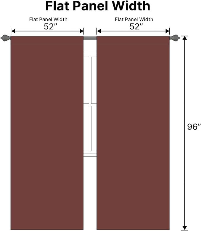 H.VERSAILTEX Blackout Curtains Thermal Insulated Window Treatment Panels Room Darkening Blackout Drapes for Living Room Back Tab/Rod Pocket Bedroom Draperies (2 Panels, Rust, 52 x 96 Inch)