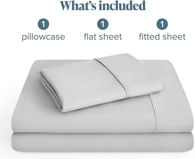 Bare Home Twin XL Sheet Set - 1800 Ultra-Soft (Twin XL, Cloud Grey) | Deep Pockets 6 to 15 Inches, Breathable, Hypoallergenic, Hotel Luxury, Easy Fit, Soft, All-Season