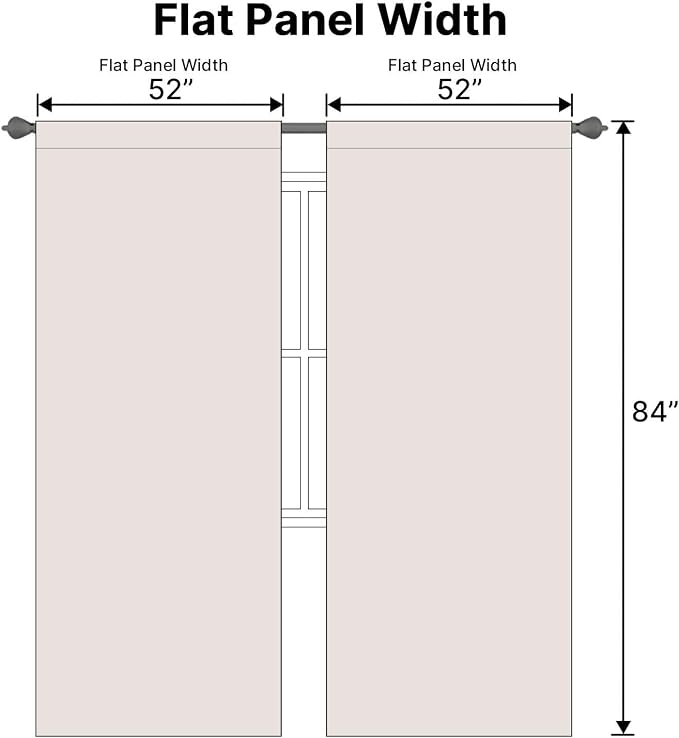 H.VERSAILTEX Blackout Curtains Thermal Insulated Window Treatment Panels Room Darkening Blackout Drapes for Living Room Back Tab/Rod Pocket Bedroom Draperies, 52 x 84 Inch, Stone, 2 Panels
