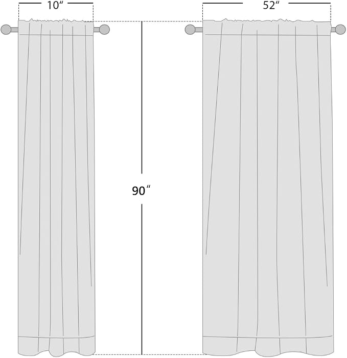 NICETOWN 100% Blackout Linen Curtains for Bedroom/Living Room 90" L, 2 PCs | Thermal Insulated & Privacy Curtains with Grey Liner, Noise Reducing Farmhouse Style, Natural, W52 x L90 in Each