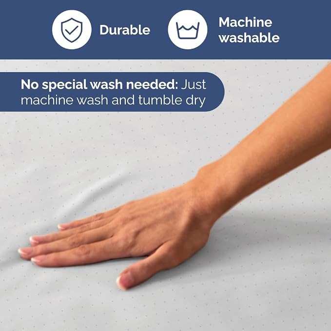 Queen 4 Piece Striped Sheet Set - Breathable & Cooling - Light Blue Dots | 1 Flat, 1 Fitted & 2 Pillowcases w/ Deep Pockets, Luxury Striped Bedding, Soft, Breathable & Cooling, Wrinkle & Fade Free