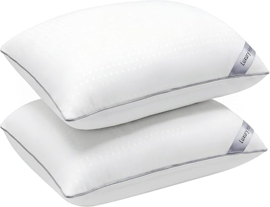 Queen Size Bed Pillows for Sleeping Set of 2,2 Pack Great Support Luxury Hotel Pillows for Side,Stomach and Back Sleepers(2 Pack)