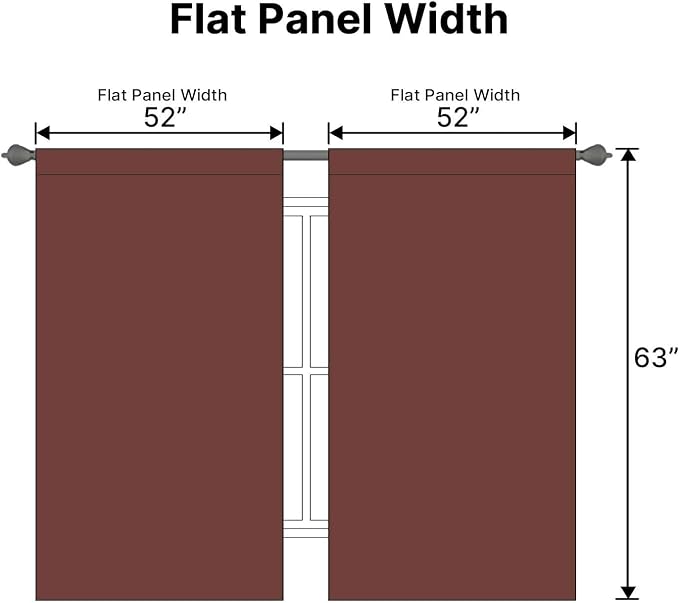 H.VERSAILTEX Blackout Curtains Thermal Insulated Window Treatment Panels Room Darkening Blackout Drapes for Living Room Back Tab/Rod Pocket Bedroom Draperies (2 Panels, Rust, 52 x 63 Inch)
