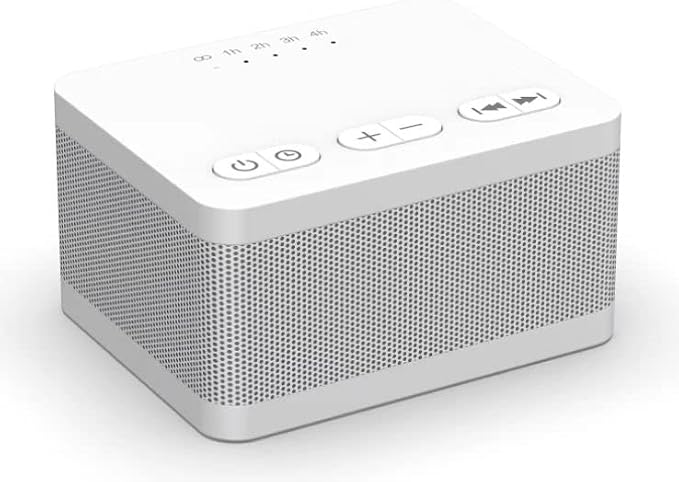 DailyBody Sound Machine White Noise Machine with 30 Soothing Sounds 32 Levels Volume 5 Timers and Memory Function Effectively Blocks Noise Ideal Sleep Machine for Baby Kids Adults… (White)