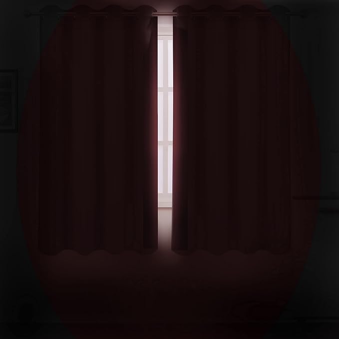 Red Blackout Curtains/52 x 63 Inch/Set of 2 Panels Room Darkening Curtains Thermal Insulated Living Room Curtains