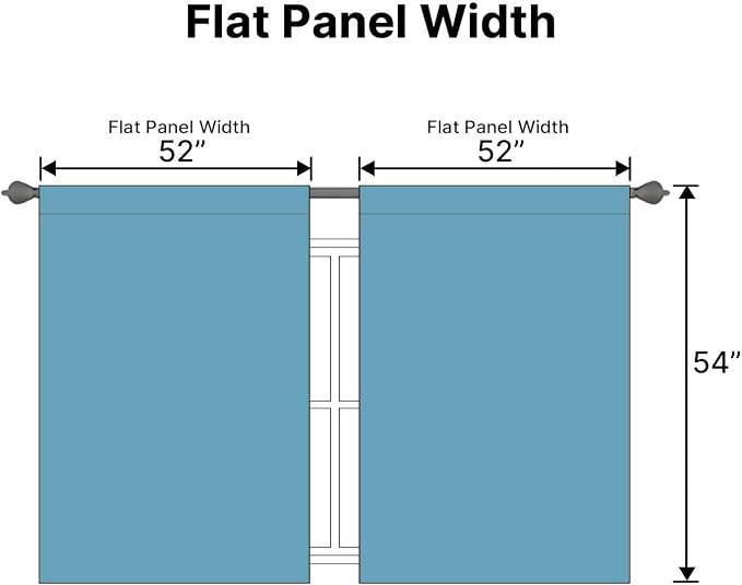H.VERSAILTEX Blackout Curtains Thermal Insulated Window Treatment Panels Room Darkening Blackout Drapes for Living Room Back Tab/Rod Pocket Bedroom Draperies (2 Panels, Storm Blue, 52 x 54 Inch)