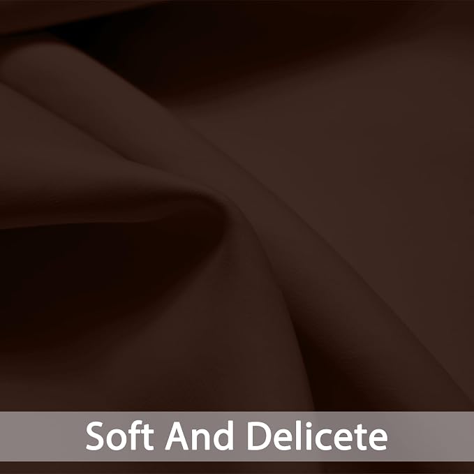 Yakamok Room Darkening Curtains 52x90 inch Long Chocolate Brown-Living Room | 2 panels,grommet blackout window treatment,thermal insulated,light blocking drapes,privacy protection,bedroom dining room