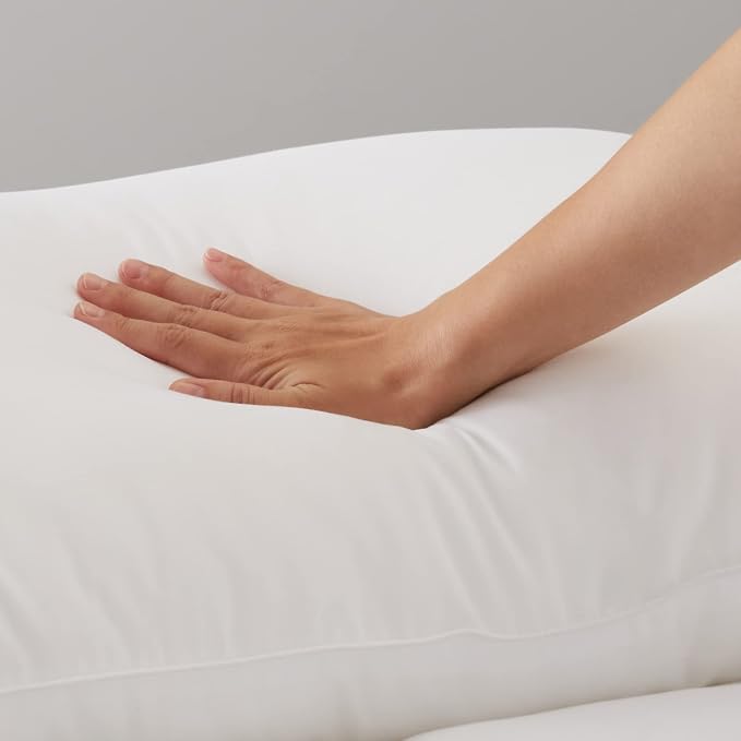 Amazon Basics Down Alternative Bed Pillows with Hypoallergenic Pillow Protector Cases, Soft Density for Stomach and Back Sleepers, Standard 26" x 20", White, 2-Pack