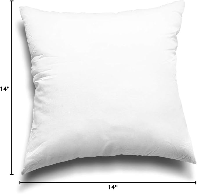 EDOW Throw Pillow Inserts, Set of 4 Lightweight Down Alternative Polyester Pillow, Couch Cushion, Sham Stuffer, Machine Washable. (White, 16x16)