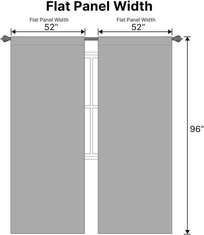 H.VERSAILTEX Blackout Curtains Thermal Insulated Window Treatment Panels Room Darkening Blackout Drapes for Living Room Back Tab/Rod Pocket Bedroom Draperies, 52 x 96 Inch, Grey, 2 Panels