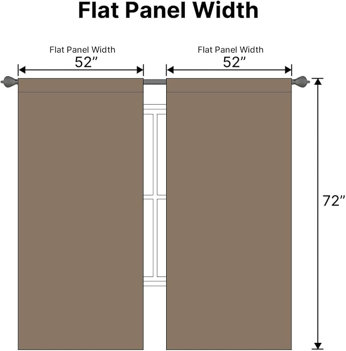 H.VERSAILTEX Blackout Curtains Thermal Insulated Window Treatment Panels Room Darkening Blackout Drapes for Living Room Back Tab/Rod Pocket Bedroom Draperies (2 Panels, Macchiato, 52 x 72 Inch)