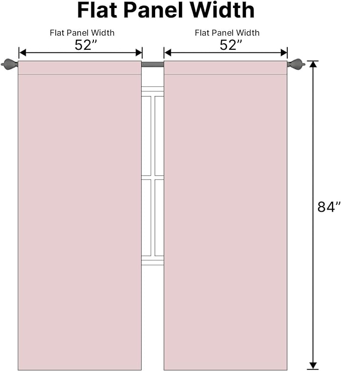 H.VERSAILTEX Blackout Curtains Thermal Insulated Window Treatment Panels Room Darkening Blackout Drapes for Living Room Back Tab/Rod Pocket Bedroom Draperies (2 Panels, Baby Pink, 52 x 84 Inch)