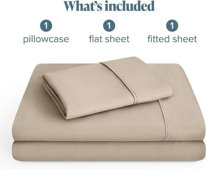 Bare Home Twin XL Sheet Set - 1800 Ultra-Soft (Twin XL, Pebble) | Deep Pockets 6 to 15 Inches, Breathable, Hypoallergenic, Hotel Luxury, Easy Fit, Soft, All-Season