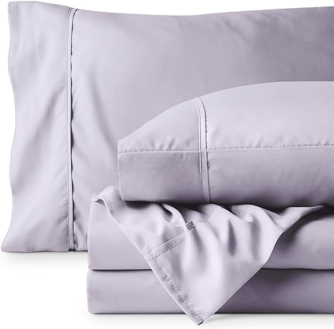 Bare Home King Sheet Set - 1800 Ultra-Soft (King, Light Lavender) | Deep Pockets 6 to 15 Inches, Breathable, Hypoallergenic, Hotel Luxury, Easy Fit, Soft, All-Season
