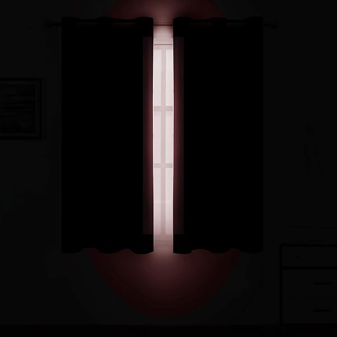 Burgundy Blackout Curtains 38 x 54 Inch Length/Set of 2 Curtain Panels/Thermal Insulated Room Darkening Blackout Curtains for Bedroom