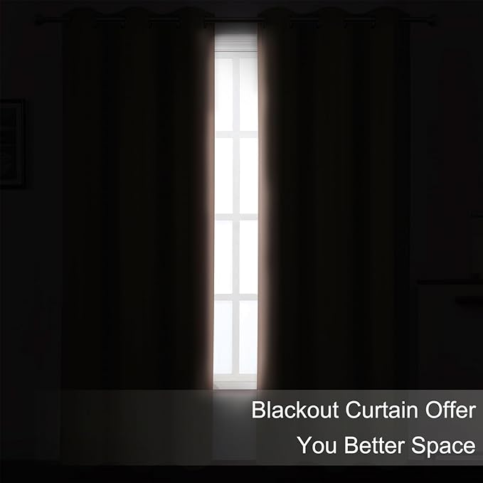 Blackout Curtains 66 x 84 inch/Blush Curtains Set of 2 Panels/Thermal Insulated Room Darkening Bedroom Curtains
