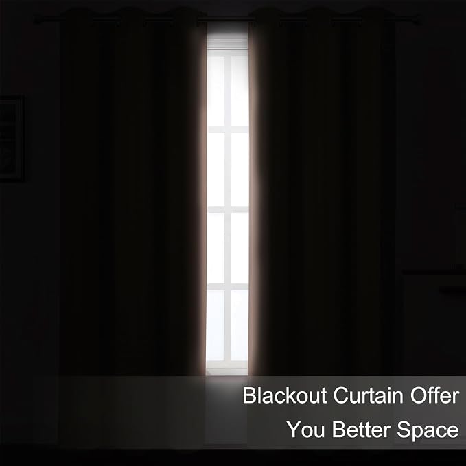 Blush Thermal Blackout Curtains/52 x 45 Inch/Set of 2 Panels Room Darkening Curtains