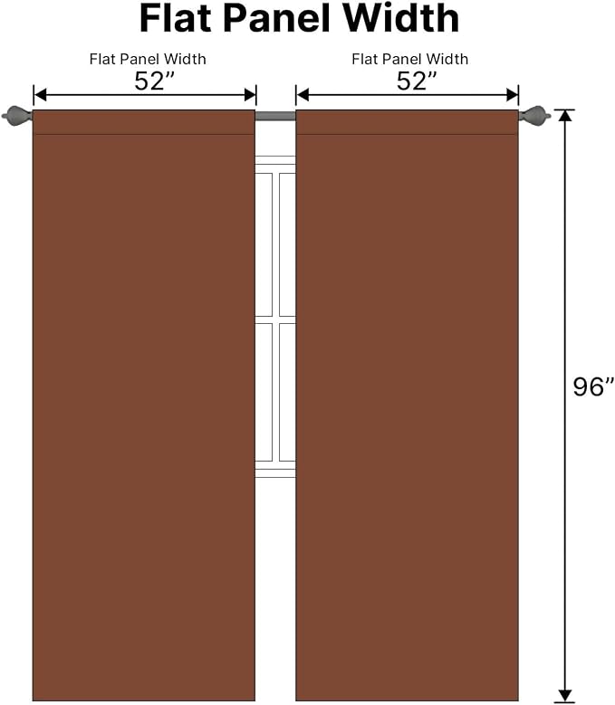 H.VERSAILTEX Blackout Curtains Thermal Insulated Window Treatment Panels Room Darkening Blackout Drapes for Living Room Back Tab/Rod Pocket Bedroom Draperies (2 Panels, Washed Spice, 52 x 96 Inch)