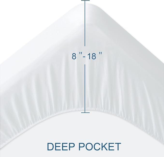 King Size Mattress Protector Waterproof,Absorbent Fitted Sheet | up to 18" Deep Pocket,Mattress Cover King Size Bed Sheets,Terry Machine Wash Protection Mattress Protector,2 Pack