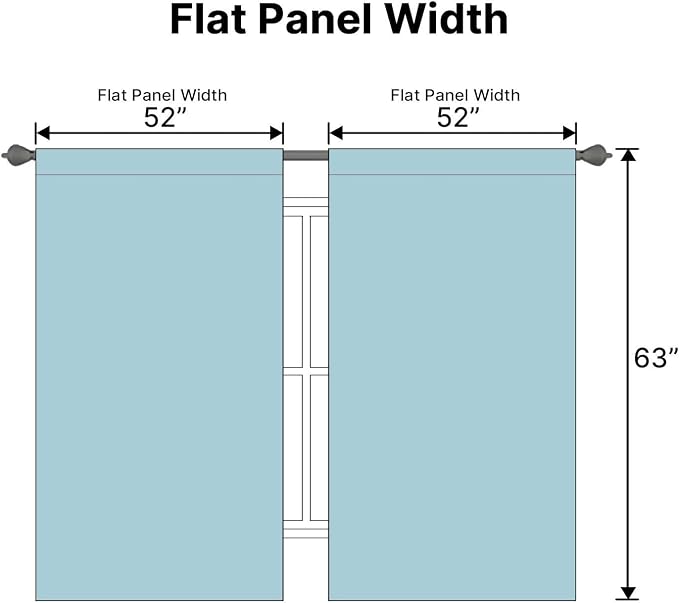 H.VERSAILTEX Blackout Curtains Thermal Insulated Window Treatment Panels Room Darkening Blackout Drapes for Living Room Back Tab/Rod Pocket Bedroom Draperies (2 Panels, Mineral Blue, 52 x 63 Inch)