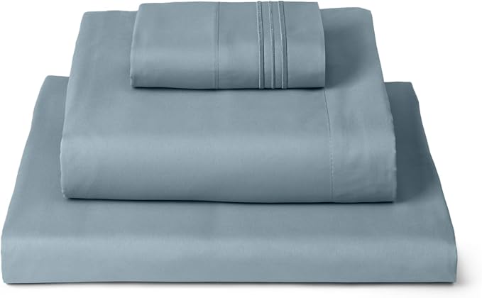Mellanni Iconic 3-Piece, Ultra Soft Sheet Set (Twin, Spa Blue) | 10M+ Sleepers. Lab-tested: Sleeps Cool, Stays Bright, Strong, Smooth. Good Housekeeping Best Bedding, 7 yrs running.