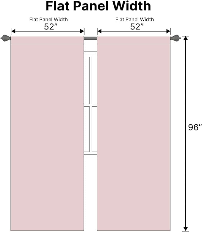 H.VERSAILTEX Blackout Curtains Thermal Insulated Window Treatment Panels Room Darkening Blackout Drapes for Living Room Back Tab/Rod Pocket Bedroom Draperies (2 Panels, Baby Pink, 52 x 96 Inch)