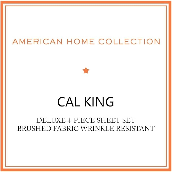 American Home Collection California King Sheet Set - Ultra-Soft Microfiber 15-Inch Deep Pocket - Wrinkle Free and Fade Resistant (Emerald Green)