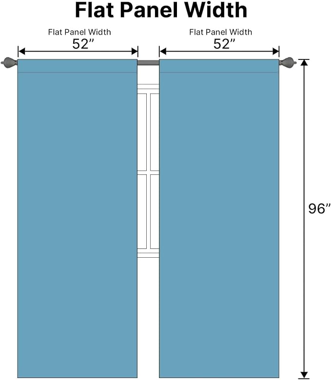 H.VERSAILTEX Blackout Curtains Thermal Insulated Window Treatment Panels Room Darkening Blackout Drapes for Living Room Back Tab/Rod Pocket Bedroom Draperies (2 Panels, Storm Blue, 52 x 96 Inch)