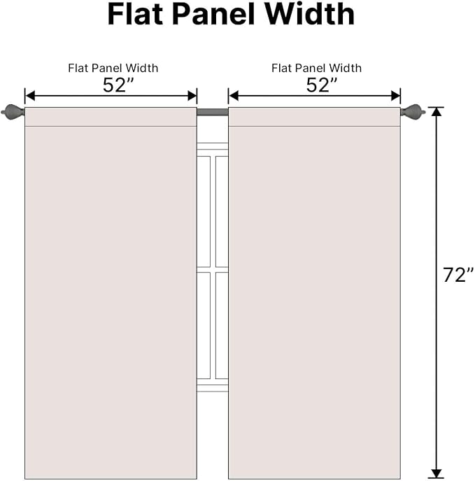 H.VERSAILTEX Blackout Curtains Thermal Insulated Window Treatment Panels Room Darkening Blackout Drapes for Living Room Back Tab/Rod Pocket Bedroom Draperies, 52 x 72 Inch, Stone, 2 Panels