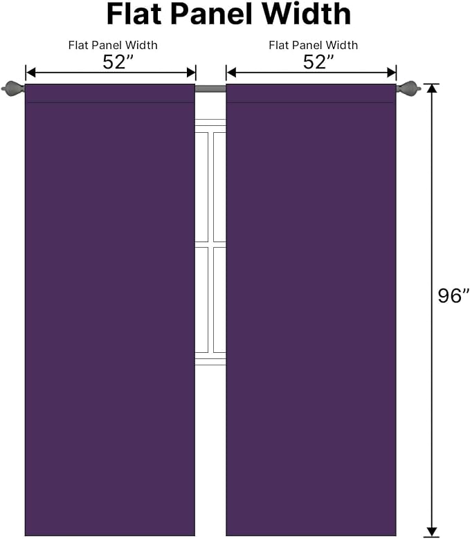 H.VERSAILTEX Blackout Curtains Thermal Insulated Window Treatment Panels Room Darkening Blackout Drapes for Living Room Back Tab/Rod Pocket Bedroom Draperies, 52 x 96 Inch, Plum Purple, 2 Panels