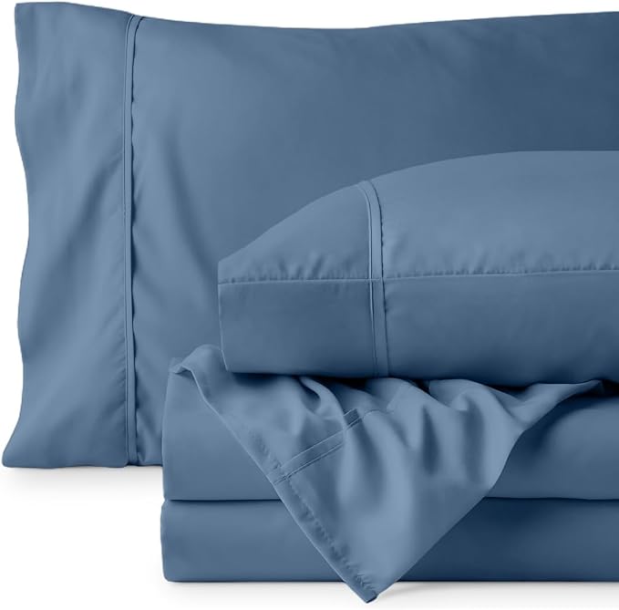 Bare Home Twin Sheet Set - 1800 Ultra-Soft (Twin, Coronet Blue) | Deep Pockets 6 to 15 Inches, Breathable, Hypoallergenic, Hotel Luxury, Easy Fit, Soft, All-Season