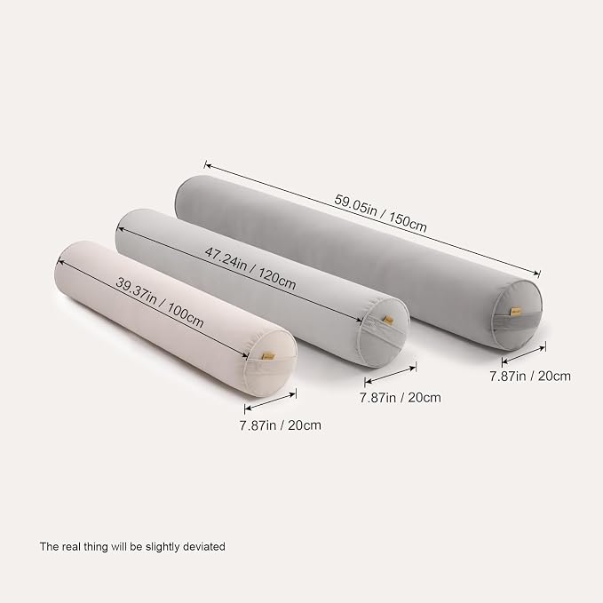 Body Pillow for Adults,Long Round Pillow,Big Cylindrical Pillow,Large Full Bolster Pillows for Side Sleepers (Zinc Gray, 47.24"*7.87")