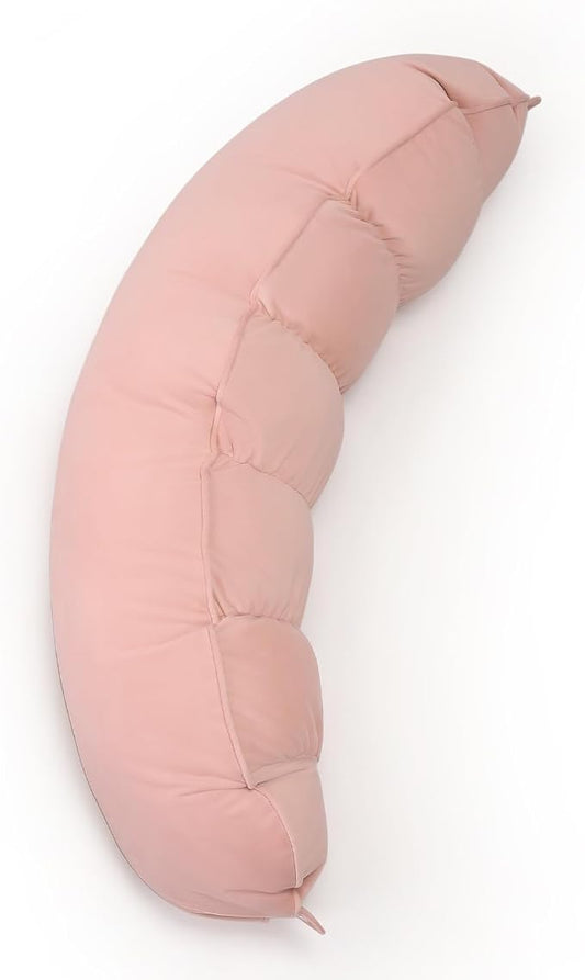 Peallow(Pat. Pend) – Long Round Body Pillow for Adults, Bolster Pillow for Sleeping, Soft and Supportive Pillow for Sleeping & Lumbar Support