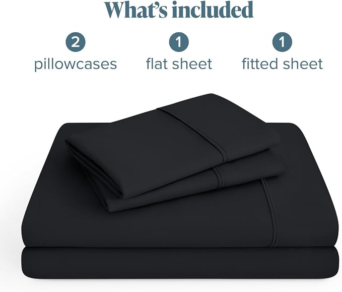 Bare Home Cal King Sheet Set - 1800 Ultra-Soft (California King, Black) | Deep Pockets 6 to 15 Inches, Breathable, Hypoallergenic, Hotel Luxury, Easy Fit, Soft, All-Season