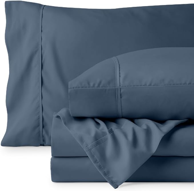 Bare Home Full Sheet Set - 1800 Ultra-Soft (Full, Bering Sea) | Deep Pockets 6 to 15 Inches, Breathable, Hypoallergenic, Hotel Luxury, Easy Fit, Soft, All-Season