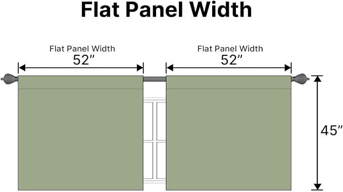 H.VERSAILTEX Blackout Curtains for Living Room Thermal Insulated Window Treatment Panels Room Darkening Blackout Drapes Back Tab/Rod Pocket Bedroom Draperies, 52 x 45 Inch, Sage, 2 Panels